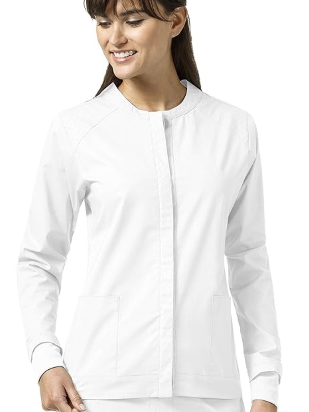 Vera Bradley Ruth Warm Up Scrub Jacket in White Sz XL
